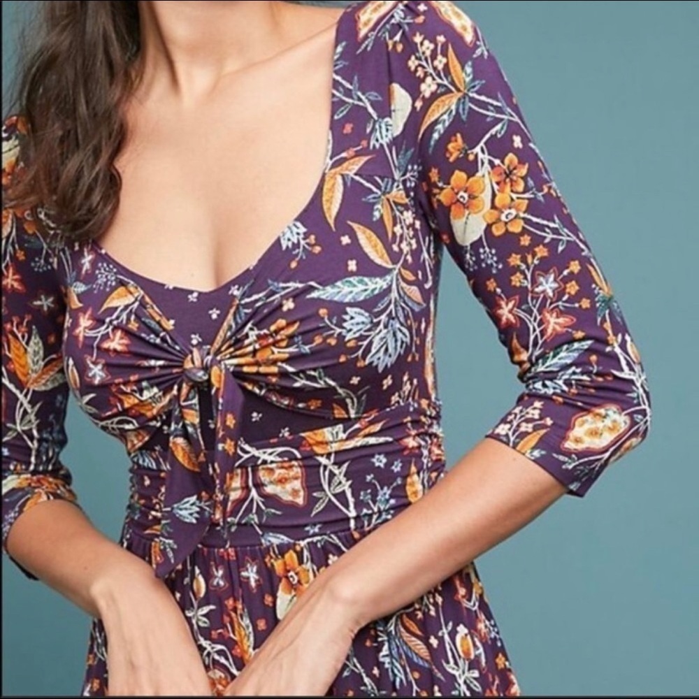 Anthropologie Maeve Beloved Floral MIDI Dress small